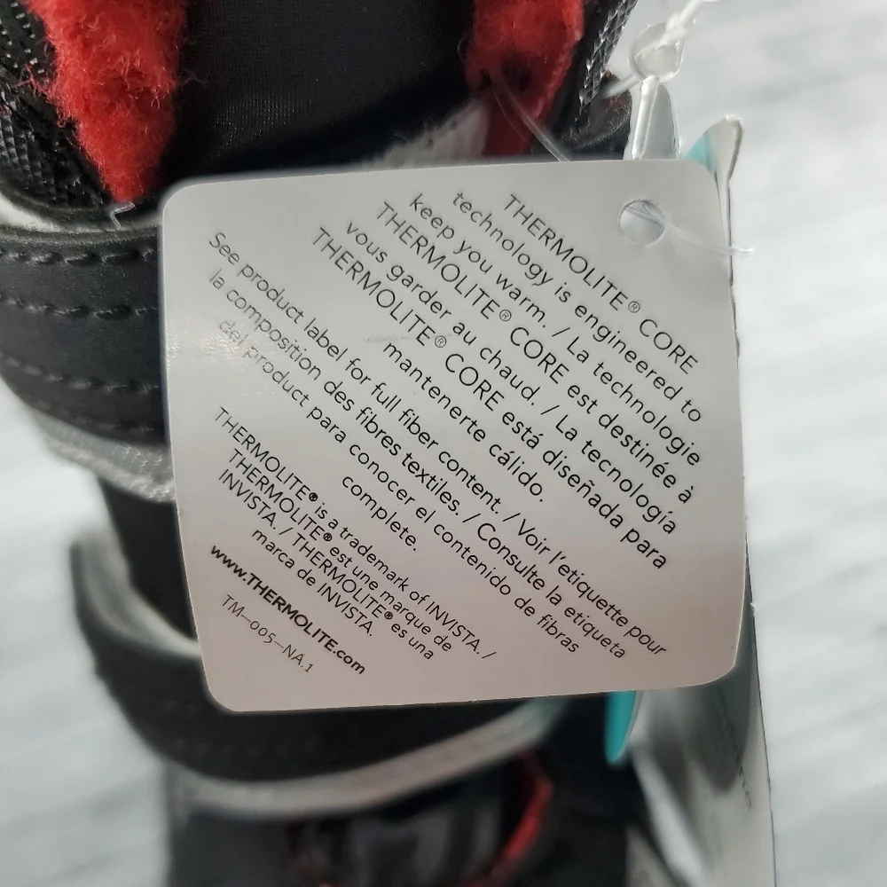 NWOB Totes Snow Winter Waterproof Boots Totes Tayton Black Red Size 11 Child‎